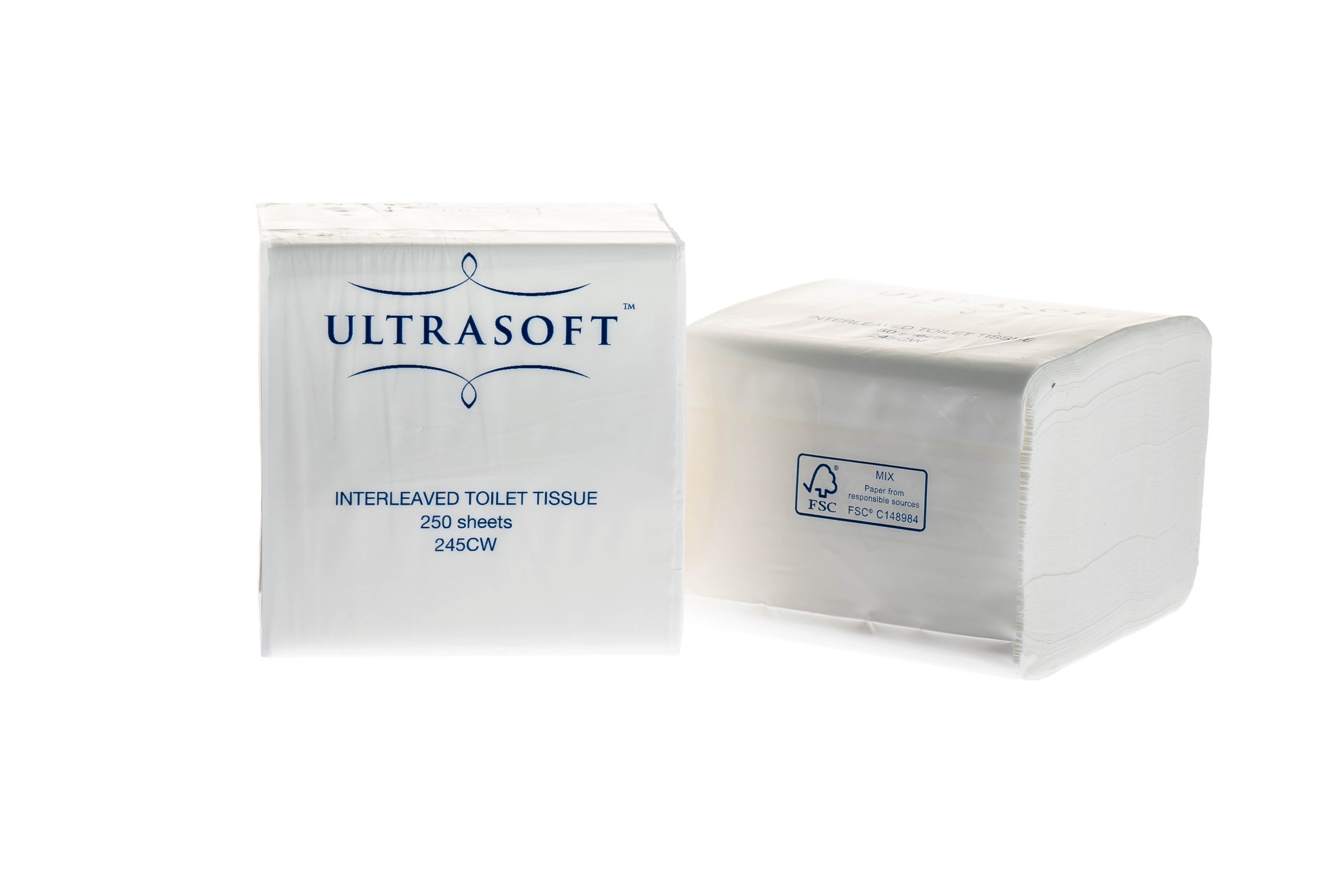 TOILET TISSUE ULTRASOFT INTERLEAVED 2PLY  250S pack size: 36