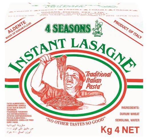 LASAGNA INSTANT PASTA SHEETS 4KG