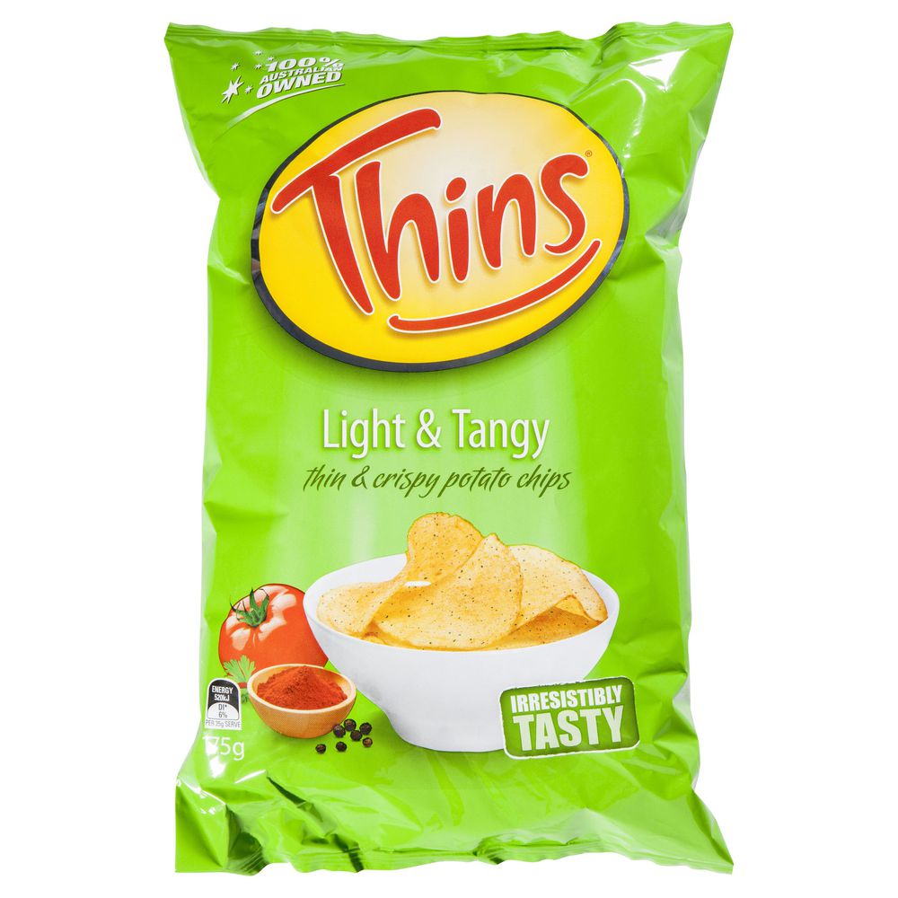 CHIPS THINS CHIP LTE/TANG 45GM X 18