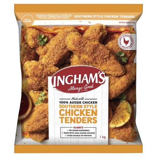 INGHAM CHICKEN TENDERS SOUTHERN STYLE 1KG