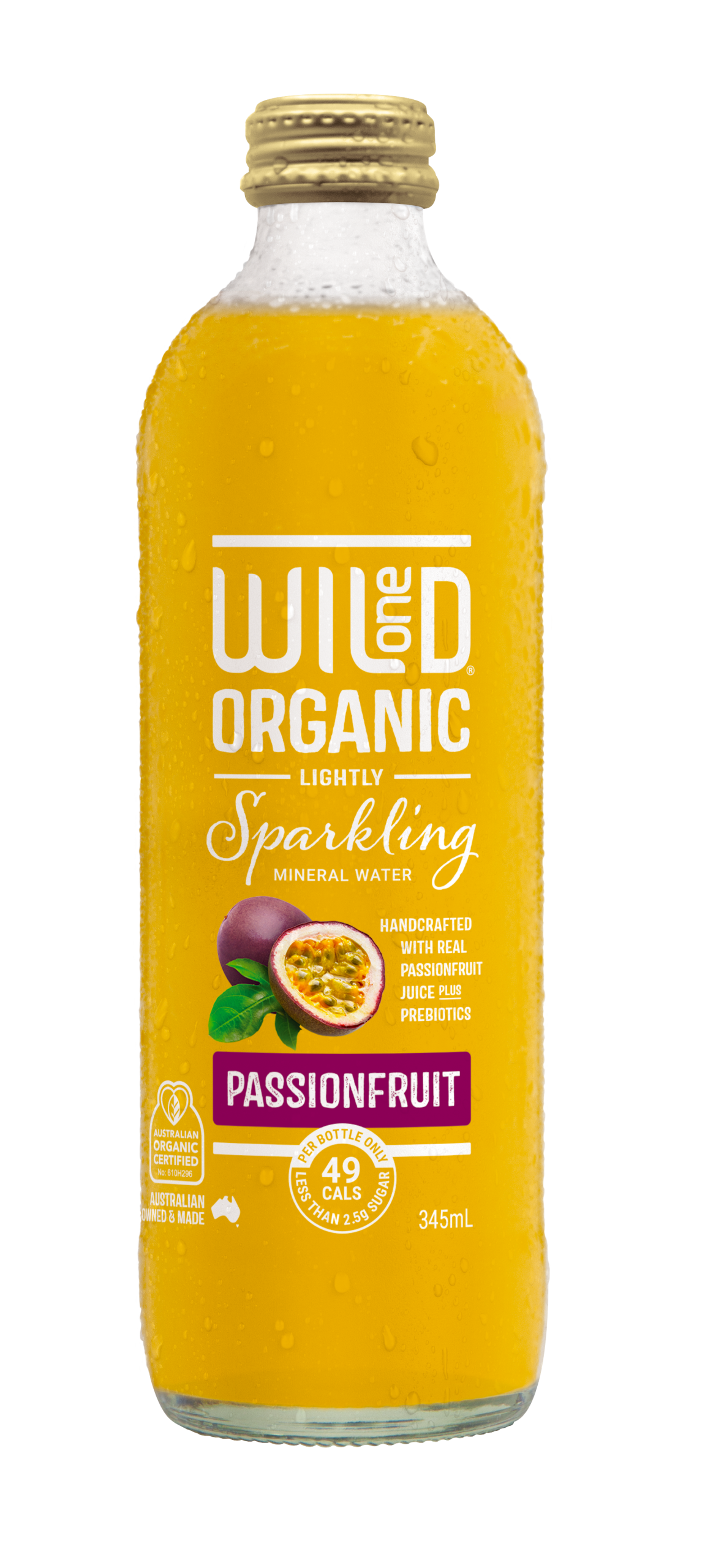 Wild Organic Sparkling Passion Fruit 345ml Pack Size:12