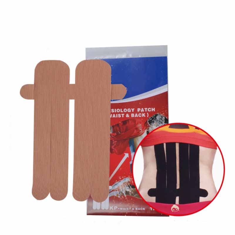 MUSCLE TAPE  – PRE CUT PATCHES -BLACK-WAIST/BACK (SINGLE PACK)